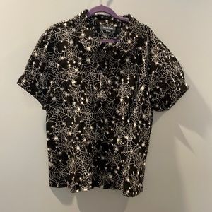ModCloth Halloween Spider web shirt S